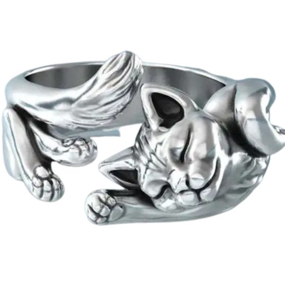 Boutique Jewelry - Adjustable Art Deco Cat Ring 😻
